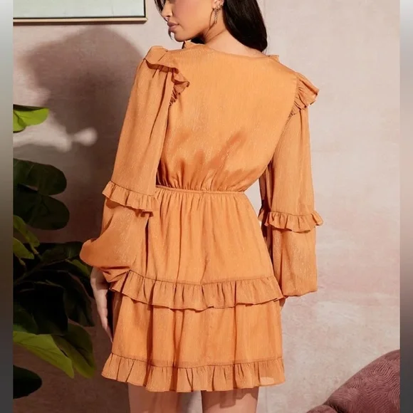 Shimmery Orange Dress - Picture 2 of 5